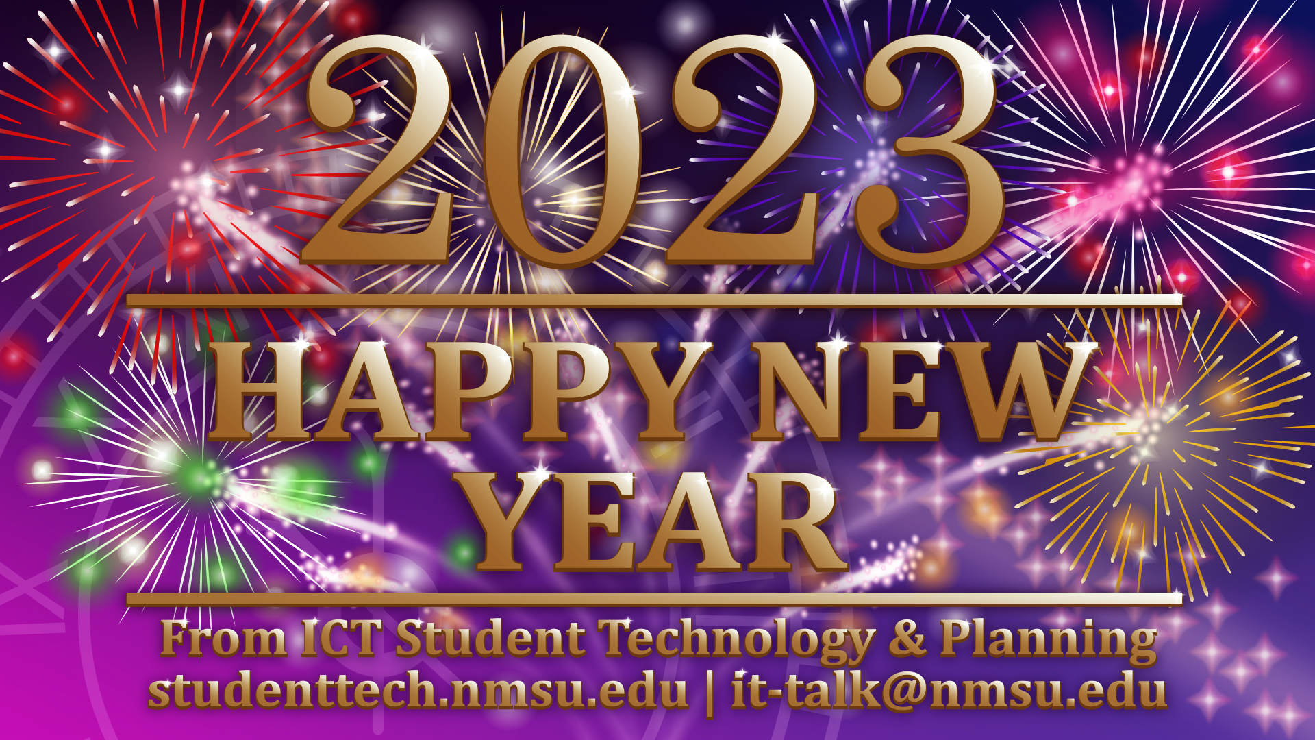 Happy New Year 2023 from ICT Student Technology & Planning