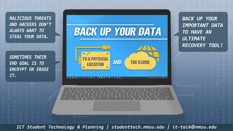 Back up your data to a physical location and the cloud. Back up your important data to have an ultimate recovery tool!