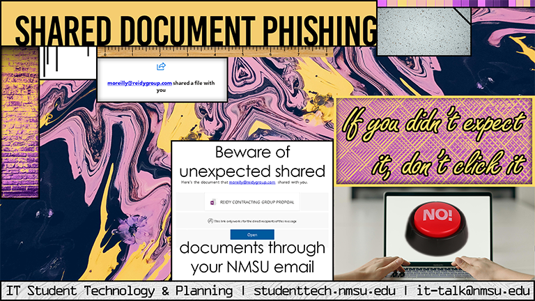 Beware of unexpected shared documents through your NMSU email.