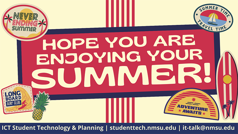 Hope you are enjoying your summer!